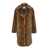 STAND STUDIO 'Camille' Brown Coat With Wide Notched Revers And All-Over Leopard Motif In Ecofur Woman BROWN