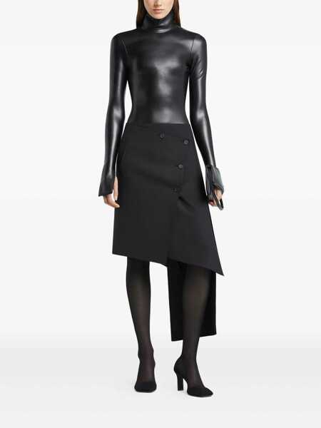 Fuste COURRGES Courrges Oblique Midi Skirt With Inserts Black Femei (BM 19231347) 2