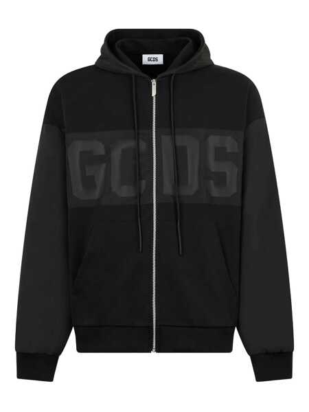 Bluze de trening GCDS Gcds Gcds Black Logo Embossed Hoodie Black Barbati (BM 19231734) 1