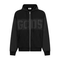 Bluze de trening GCDS Gcds Gcds Black Logo Embossed Hoodie