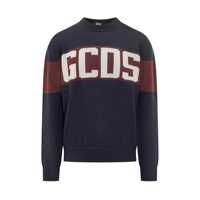 Pulovere GCDS Gcds Gcds Blue And Bordeaux Sweater With Logo