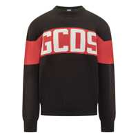 Pulovere GCDS Gcds Gcds Black Sweater With Red Headband And Logo