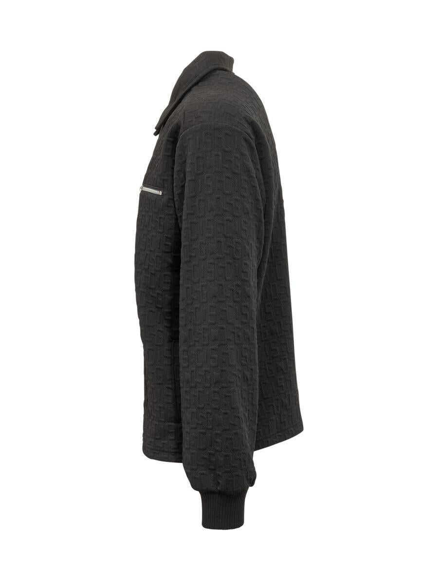 Geci GCDS Gcds Gcds Black Jacket With Embossed Logo Black Barbati (BM 19231749) 3
