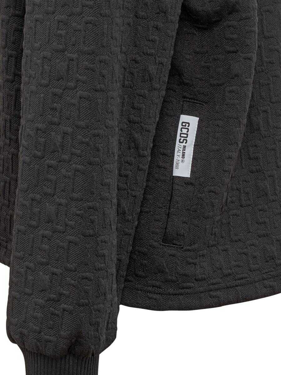 Geci GCDS Gcds Gcds Black Jacket With Embossed Logo Black Barbati (BM 19231749) 4