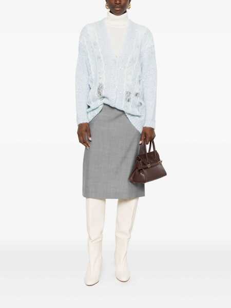 Cardigane ERMANNO FIRENZE Ermanno Firenze V-Necked Cardigan CLEAR BLUE Femei (BM 19232253) 2