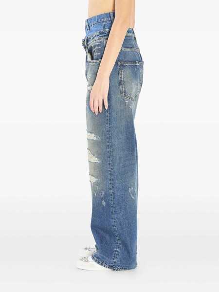 Blugi Dolce & Gabbana Dolce & Gabbana Dolce & Gabbana High Waisted Jeans With Doubled Effect BLUE Femei (BM 19232613) 2