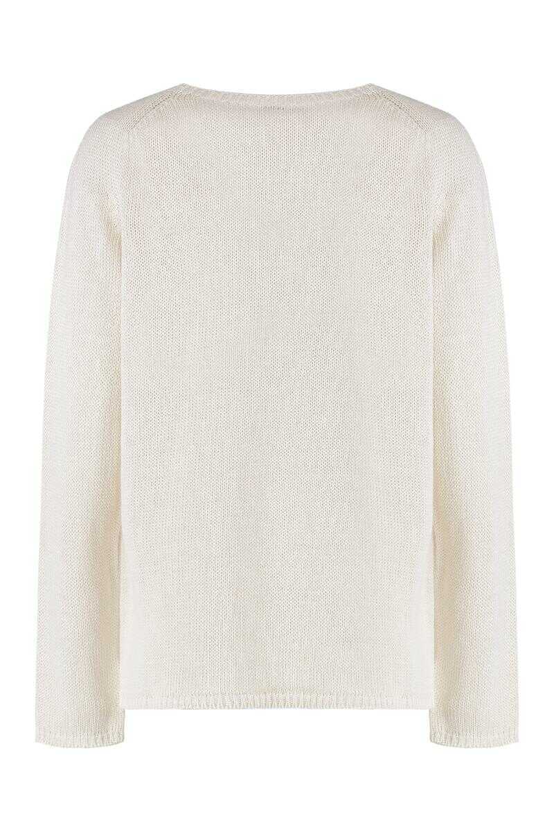Pulovere Max Mara S Max Mara Giolino Crew-Neck Wool Sweater Beige Femei (BM 19232724) 2