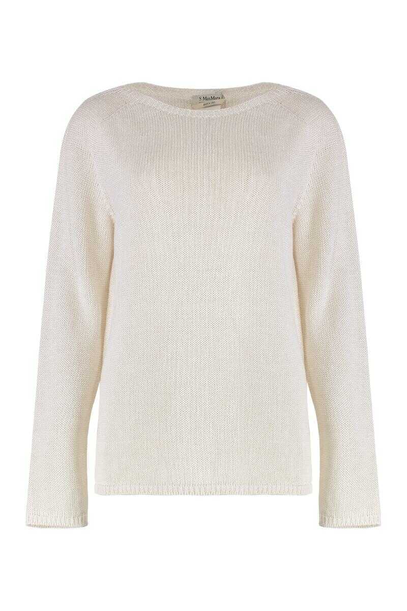 Pulovere Max Mara S Max Mara Giolino Crew-Neck Wool Sweater Beige Femei (BM 19232724) 1