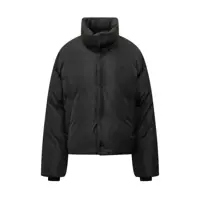 Geci de iarna AMI Paris Black Ami Paris Down Jacket With Heart Logo Barbati