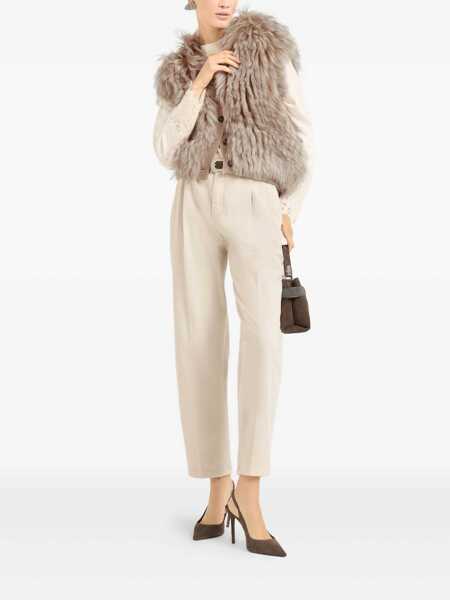 Pulovere Brunello Cucinelli Brunello Cucinelli Knit Cuffs WHITE Femei (BM 19233378) 2