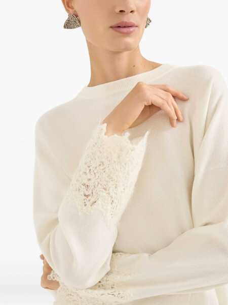 Pulovere Brunello Cucinelli Brunello Cucinelli Knit Cuffs WHITE Femei (BM 19233378) 5