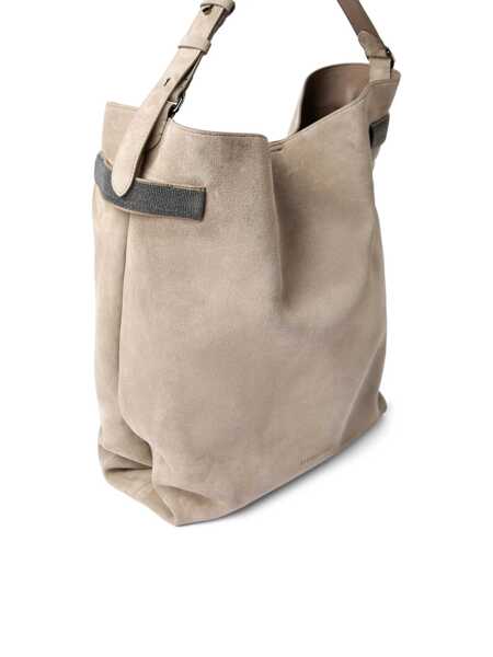 Genti de umar Brunello Cucinelli Brunello Cucinelli Essence Shoulder Bag BROWN Femei (BM 19233456) 4