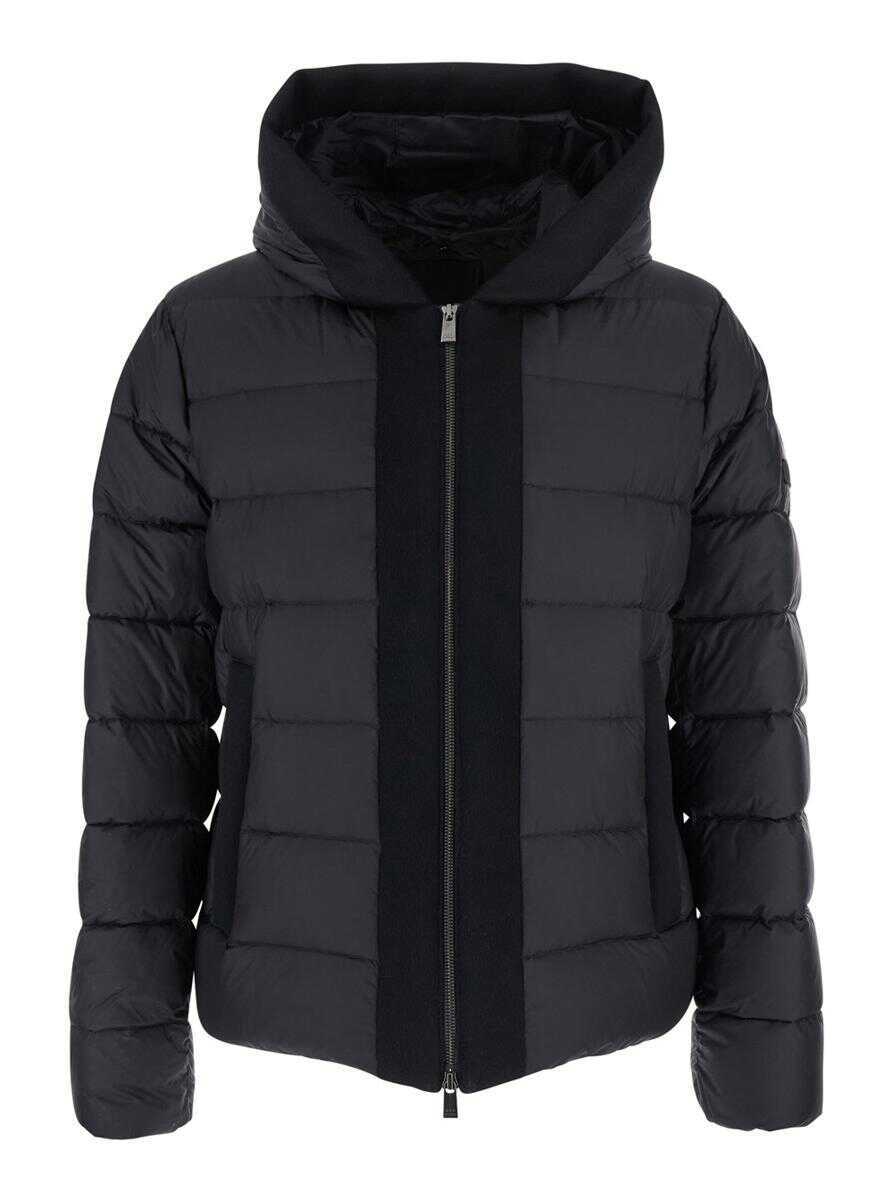 Geci de iarna TATRAS Liko Black Down Jacket With Drawstring Hood And Logo Patch On The Side In Tech Fabric Man Black Barbati (BM 19233501) 4