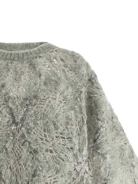 Pulovere Brunello Cucinelli Brunello Cucinelli Sequin Sweater GRAY Femei (BM 19233507) 4