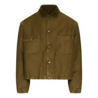 Geci Maison Margiela Button-Up Sport Jacket In Khaki Cotton Barbati