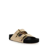 Sandale Isabel Marant Dama - Sandale Isabel Marant Isabel Marant Lennyo Suede Leather Sandals Beige Femei (BM 19233933) - B-mall.ro