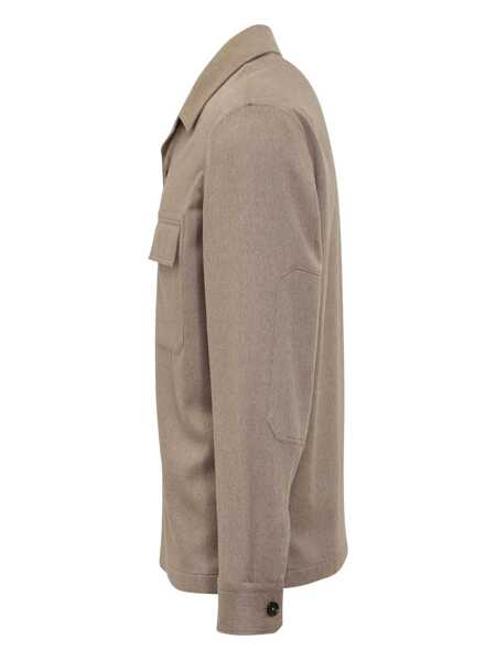 Camasi ZEGNA Zegna Zegna Beige Wool Overshirt With Pockets Beige Barbati (BM 19234146) 2