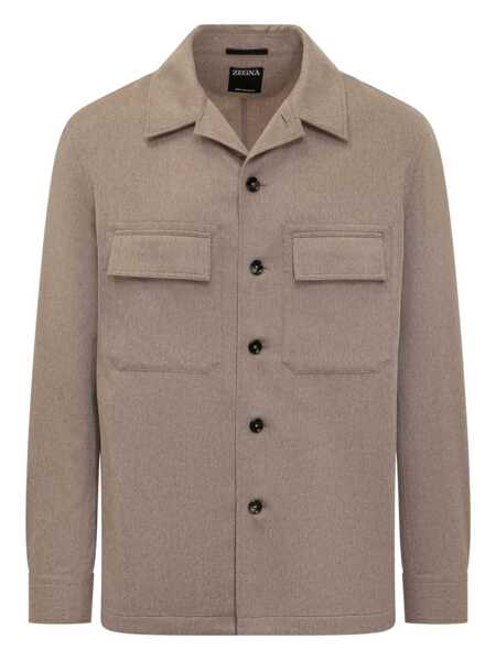 Camasi ZEGNA Zegna Zegna Beige Wool Overshirt With Pockets Beige Barbati (BM 19234146) 1