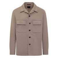 Camasi Zegna Zegna Beige Wool Overshirt With Pockets Barbati