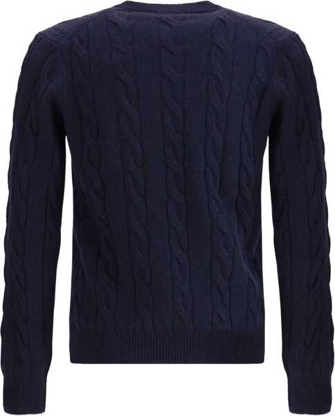 Pulovere ARAGONA CASHMERE Braided-effect crewneck Sweater BLUNOTTE Barbati (BM 19234355) 3
