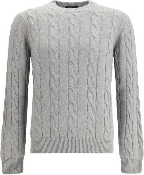 Pulovere ARAGONA CASHMERE Braided-effect crewneck Sweater PERLA Barbati (BM 19234376) 1