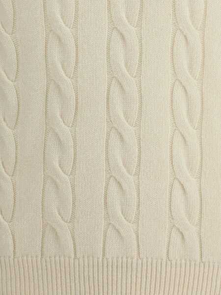 Pulovere ARAGONA CASHMERE Braided Turtleneck Sweater WHITE Barbati (BM 19234394) 3