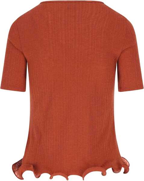Topuri Fendi Short-sleeved Virgin Wool Top RUST-25 Femei (BM 19234442) 2