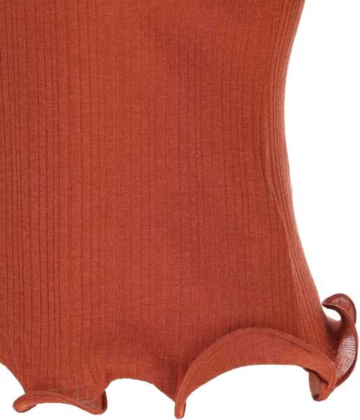 Topuri Fendi Short-sleeved Virgin Wool Top RUST-25 Femei (BM 19234442) 3