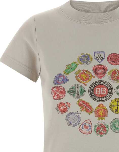 Tricouri Balenciaga Graphic Logo Crew Neck T-Shirt DIRTY WHITE Femei (BM 19234463) 3