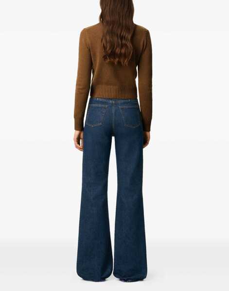 Blugi AMI Paris Flare fit Jeans in raw INDIGO Femei (BM 19234469) 4