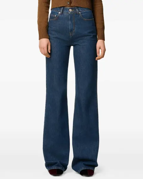 Blugi AMI Paris Flare fit Jeans in raw INDIGO Femei (BM 19234469) 5