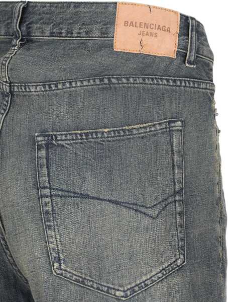 Pantaloni casual Balenciaga Relaxed fit Cotton Denim Pants NAVY/GREEN/YELLOW Barbati (BM 19234493) 4