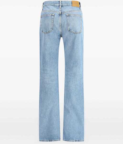 Blugi Saint Laurent NICO low-rise jeans in Bahamas denim SKY BLUE Femei (BM 19234502) 2