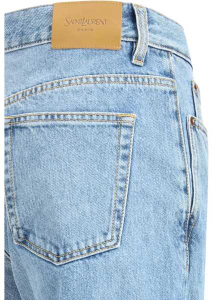 Blugi Saint Laurent NICO low-rise jeans in Bahamas denim SKY BLUE Femei (BM 19234502) 3