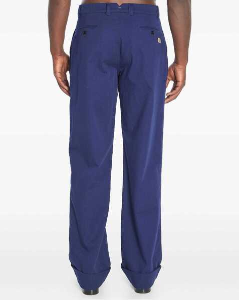 Pantaloni casual Valentino Garavani Cotton Gabardine Trousers BLUE Barbati (BM 19234658) 4