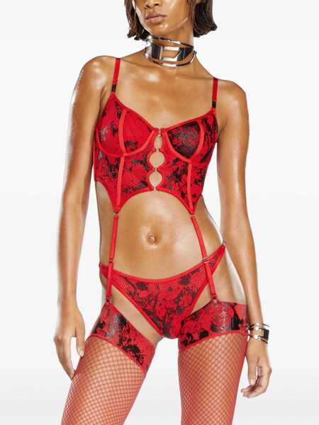 Maiouri & body-uri Diesel Fenty X Diesel Mesh Fishnet Bustier With Suspenders Black Femei (BM 19234703) 4