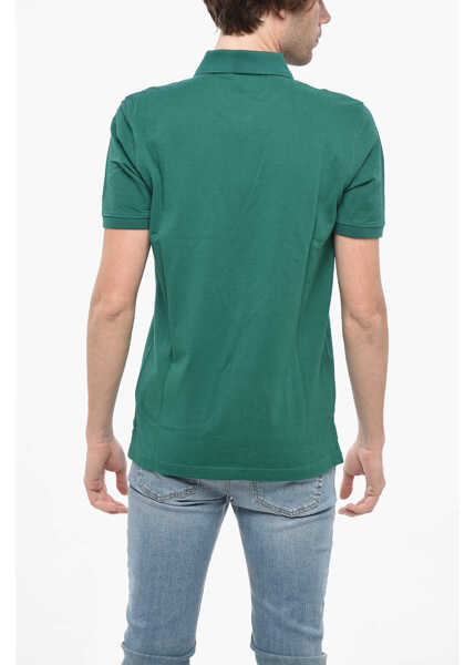 Tricouri Polo Diesel Hopsack Cotton Blend Smith Polo Shirt Green Barbati (BM 19234706) 2