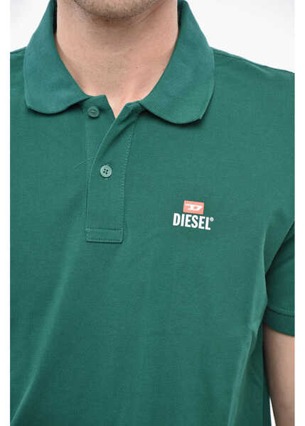 Tricouri Polo Diesel Hopsack Cotton Blend Smith Polo Shirt Green Barbati (BM 19234706) 3