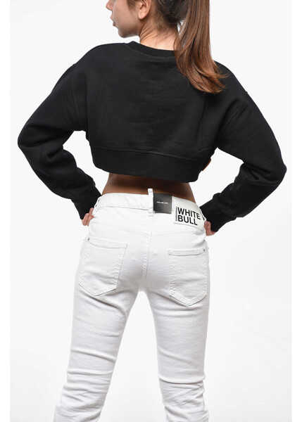 Bluze de trening DSQUARED2 Pac-Man Cropped Cool Fit Crew-Neck Sweatshirt Black Femei (BM 19234715) 3