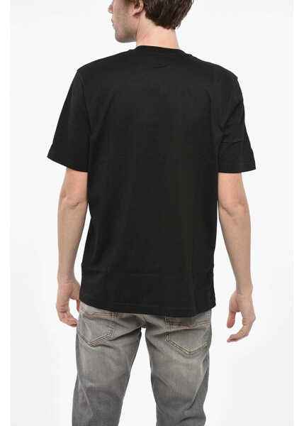 Tricouri Diesel Crew Neck Cotton T-Shirt With Logo Patch Black Barbati (BM 19234718) 2