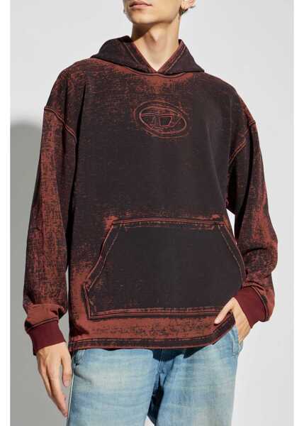 Bluze de trening Diesel Red Tag Cotton Blend Hoodie With Embossed Logo Red Barbati (BM 19234724) 3