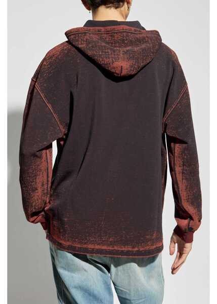 Bluze de trening Diesel Red Tag Cotton Blend Hoodie With Embossed Logo Red Barbati (BM 19234724) 4
