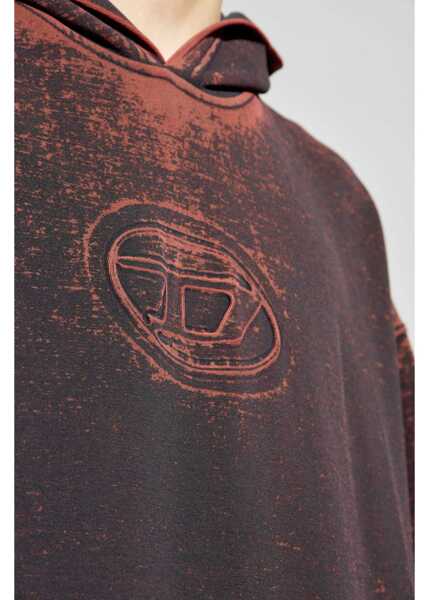 Bluze de trening Diesel Red Tag Cotton Blend Hoodie With Embossed Logo Red Barbati (BM 19234724) 5