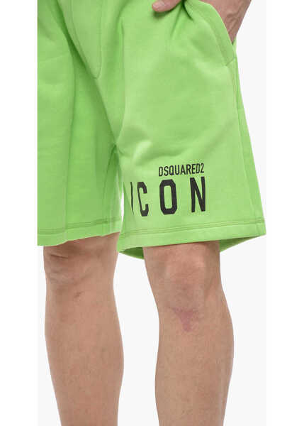Pantaloni scurti DSQUARED2 Icon Solid Color Relax Fit Sweatshorts With Contrasting Logo Green Barbati (BM 19234730) 3