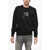 Diesel Crew Neck Brushed Cotton Sweatshirt With Ton Sur Ton Logo Black