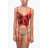 Lenjerie intima Fenty X Diesel Mesh Fishnet Bustier With Suspenders Femei