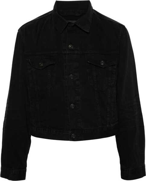 Geci de blugi Balenciaga Denim Unisex Jacket With Printed Logo Black Barbati (BM 19234766) 1