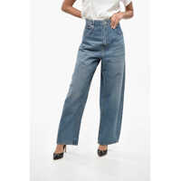 Blugi drepti Wide Leg Jeans With Logo Button 24Cm Femei