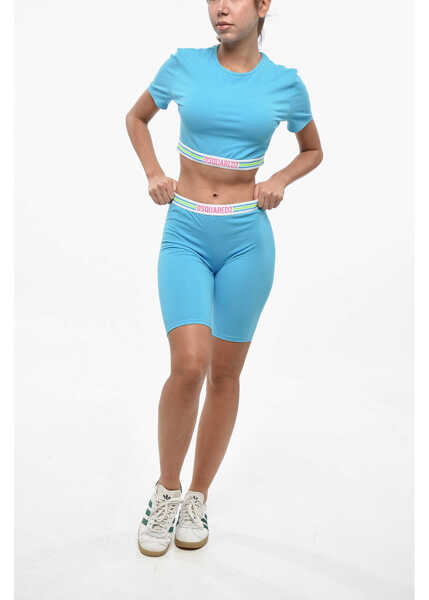 Pantaloni scurti DSQUARED2 Cycling Underwear Shorts With Drawstring Waist Blue Femei (BM 19234784) 4