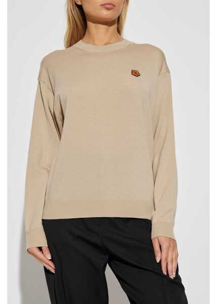 Pulovere Kenzo Solid Color Wool Crew-Neck Sweater Beige Femei (BM 19234787) 3